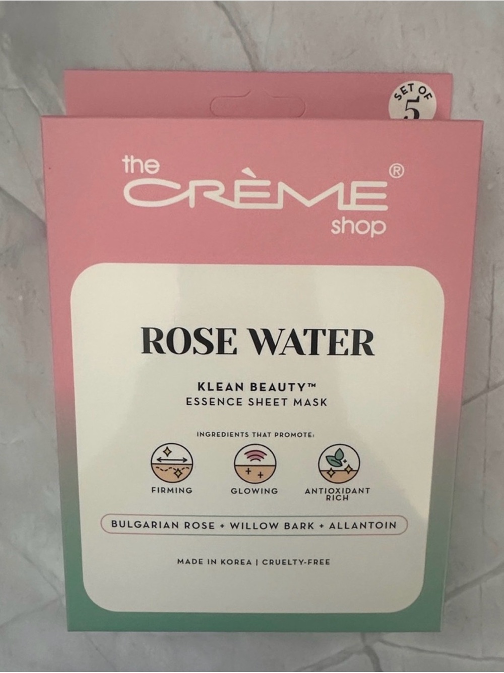 The Crème Shop Rose Water Essence Sheet Mask (Set of 5)